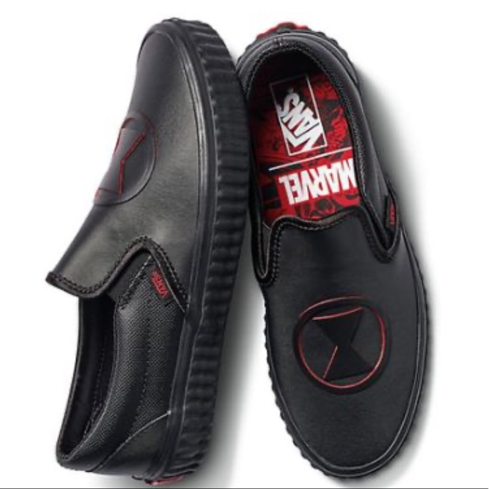 VANS MARVEL Slip-On shoes BLACK Super Hero Fun
